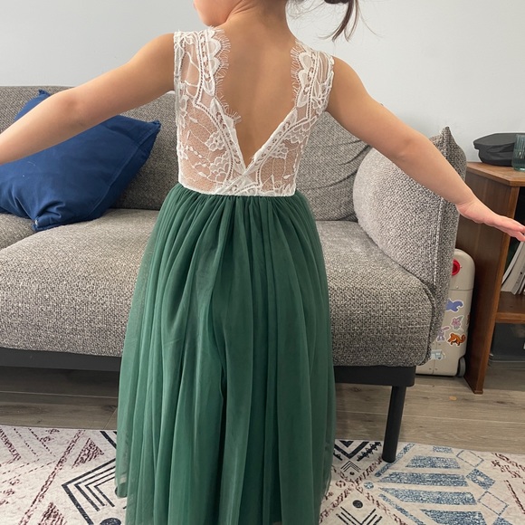 Flower Girl Dress - moss green - Picture 2 of 5